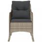 Preview: Gartenstühle mit Kissen 2 Stk. Hellgrau Poly Rattan