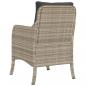 Preview: Gartenstühle mit Kissen 2 Stk. Hellgrau Poly Rattan
