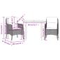 Preview: 3-tlg. Garten-Essgruppe mit Kissen Schwarz Poly Rattan