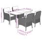Preview: 5-tlg. Garten-Essgruppe mit Kissen Beige Poly Rattan