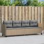 Preview: ARDEBO.de - Sonnenliege mit Kissen Beige Poly Rattan