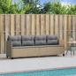 Preview: Sonnenliege mit Kissen Beige Poly Rattan