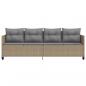 Preview: Sonnenliege mit Kissen Beige Poly Rattan