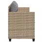 Preview: Sonnenliege mit Kissen Beige Poly Rattan