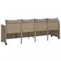 Preview: Sonnenliege mit Kissen Beige Poly Rattan