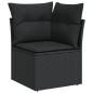 Preview: ARDEBO.de - 12-tlg. Garten-Sofagarnitur mit Kissen Schwarz Poly Rattan