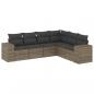 Preview: 6-tlg. Garten-Sofagarnitur mit Kissen Grau Poly Rattan