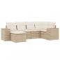 Preview: 6-tlg. Garten-Sofagarnitur mit Kissen Beige Poly Rattan