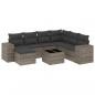 Preview: 8-tlg. Garten-Sofagarnitur mit Kissen Grau Poly Rattan
