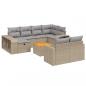 Preview: 11-tlg. Garten-Sofagarnitur mit Kissen Beige Poly Rattan