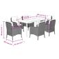 Preview: 7-tlg. Garten-Essgruppe mit Kissen Beige Poly Rattan