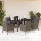 Preview: ARDEBO.de - 7-tlg. Garten-Essgruppe mit Kissen Grau Poly Rattan