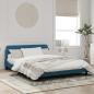 Preview: Bettgestell mit Kopfteil Blau 160x200 cm Samt