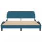 Preview: Bettgestell mit Kopfteil Blau 160x200 cm Samt