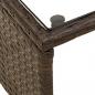 Preview: Gartensofa in L-Form mit Tisch und Kissen Braun Poly Rattan