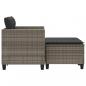 Preview: Gartensofa 2-Sitzer mit Hockern Grau Poly Rattan