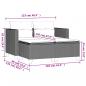 Preview: Gartensofa 2-Sitzer mit Hockern Schwarz Poly Rattan