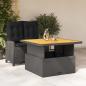 Preview: ARDEBO.de - 2-tlg. Garten-Essgruppe mit Kissen Schwarz Poly Rattan