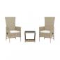 Preview: 3-tlg. Garten-Essgruppe mit Kissen Beige Poly Rattan