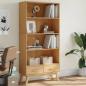 Preview: ARDEBO.de - Bücherregal OLDEN 4 Fächer Braun Massivholz Kiefer