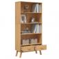 Preview: Bücherregal OLDEN 4 Fächer Braun Massivholz Kiefer