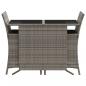 Preview: 3-tlg. Bistro-Set mit Kissen Grau Poly Rattan