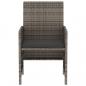 Preview: 3-tlg. Bistro-Set mit Kissen Grau Poly Rattan