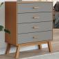 Preview: ARDEBO.de - Schubladenschrank OLDEN Grau und Braun Massivholz Kiefer