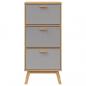Preview: Schuhschrank OLDEN Grau und Braun 55x35x120cm Massivholz Kiefer