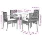 Preview: 5-tlg. Garten-Essgruppe mit Kissen Grau Poly Rattan