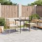 Preview: ARDEBO.de - 3-tlg. Garten-Essgruppe mit Kissen Beige Poly Rattan