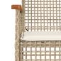 Preview: 3-tlg. Garten-Essgruppe mit Kissen Beige Poly Rattan