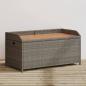 Preview: ARDEBO.de - Bank mit Stauraum Grau 100x50x52 cm Poly Rattan Akazienholz