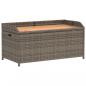 Preview: Bank mit Stauraum Grau 100x50x52 cm Poly Rattan Akazienholz