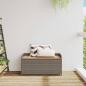 Preview: Bank mit Stauraum Grau 100x50x52 cm Poly Rattan Akazienholz