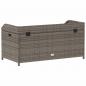 Preview: Bank mit Stauraum Grau 100x50x52 cm Poly Rattan Akazienholz