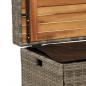 Preview: Bank mit Stauraum Grau 100x50x52 cm Poly Rattan Akazienholz