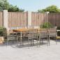 Preview: ARDEBO.de - 9-tlg. Garten-Essgruppe mit Kissen Grau Poly Rattan