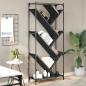 Preview: ARDEBO.de - Bücherregal Schwarz 79x30x180 cm Holzwerkstoff und Metall