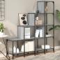 Preview: ARDEBO.de - Bücherregal Grau Sonoma 122x30x132 cm Holzwerkstoff und Metall