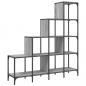 Preview: Bücherregal Grau Sonoma 122x30x132 cm Holzwerkstoff und Metall