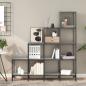 Preview: Bücherregal Grau Sonoma 122x30x132 cm Holzwerkstoff und Metall