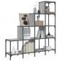 Preview: Bücherregal Grau Sonoma 122x30x132 cm Holzwerkstoff und Metall
