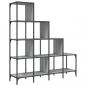 Preview: Bücherregal Grau Sonoma 122x30x132 cm Holzwerkstoff und Metall