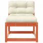 Preview: Gartensofas mit Kissen 2 Stk. Wachsbraun Massivholz Kiefer