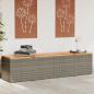Preview: ARDEBO.de - Gartentruhe Grau 220x50x54 cm Poly Rattan Akazienholz