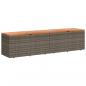 Preview: Gartentruhe Grau 220x50x54 cm Poly Rattan Akazienholz