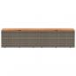 Preview: Gartentruhe Grau 220x50x54 cm Poly Rattan Akazienholz