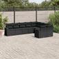 Preview: ARDEBO.de - 9-tlg. Garten-Sofagarnitur mit Kissen Schwarz Poly Rattan