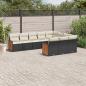 Preview: ARDEBO.de - 10-tlg. Garten-Sofagarnitur mit Kissen Schwarz Poly Rattan